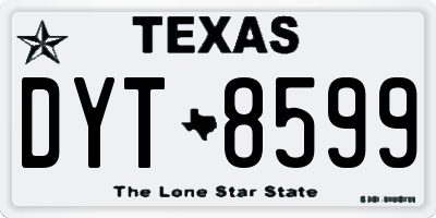 TX license plate DYT8599