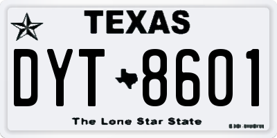 TX license plate DYT8601