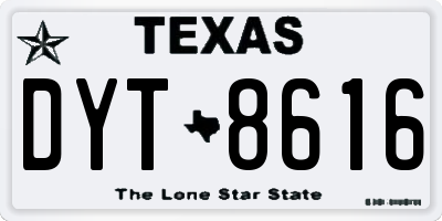 TX license plate DYT8616