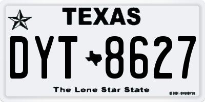 TX license plate DYT8627