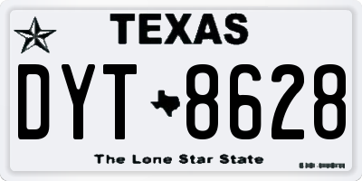 TX license plate DYT8628