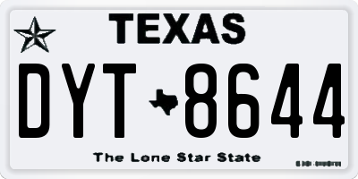 TX license plate DYT8644