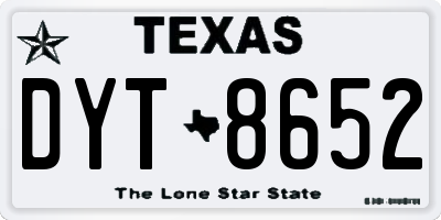 TX license plate DYT8652