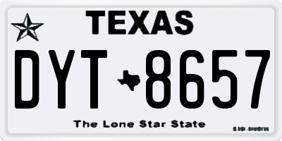 TX license plate DYT8657