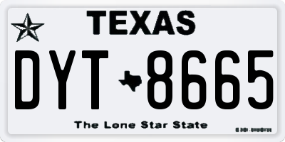 TX license plate DYT8665