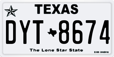 TX license plate DYT8674
