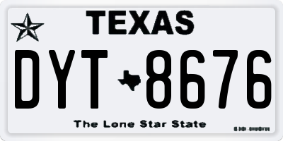 TX license plate DYT8676