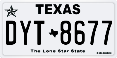 TX license plate DYT8677