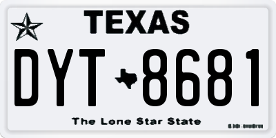 TX license plate DYT8681