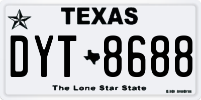 TX license plate DYT8688