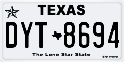 TX license plate DYT8694