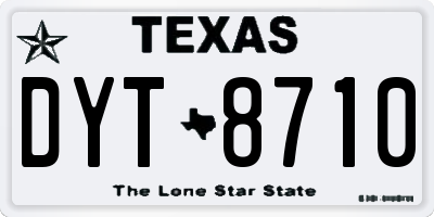 TX license plate DYT8710