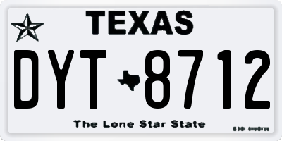 TX license plate DYT8712