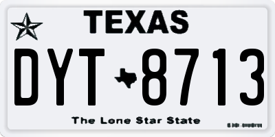 TX license plate DYT8713