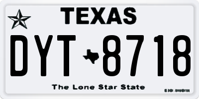 TX license plate DYT8718