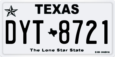 TX license plate DYT8721