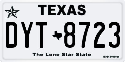 TX license plate DYT8723