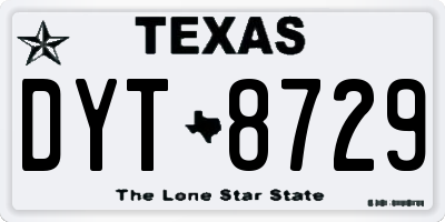 TX license plate DYT8729