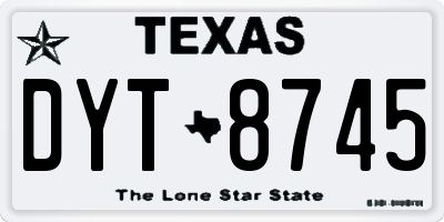TX license plate DYT8745