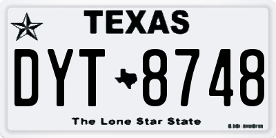 TX license plate DYT8748