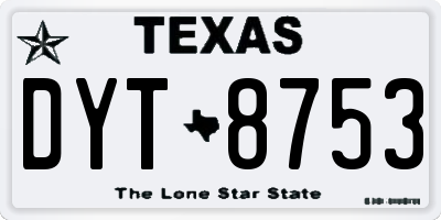 TX license plate DYT8753