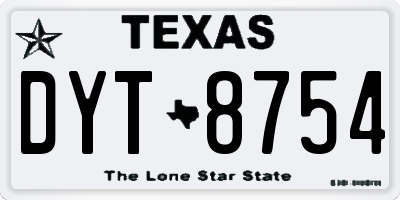 TX license plate DYT8754
