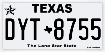 TX license plate DYT8755
