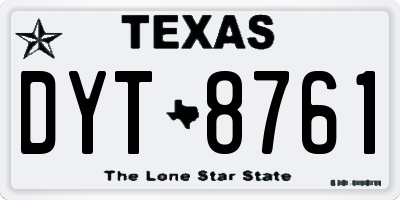 TX license plate DYT8761
