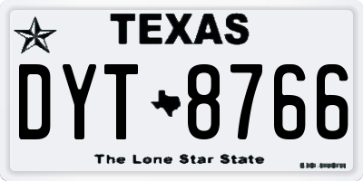 TX license plate DYT8766