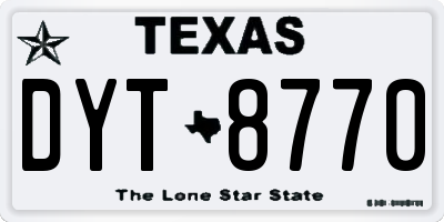 TX license plate DYT8770