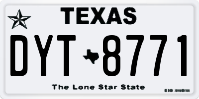TX license plate DYT8771