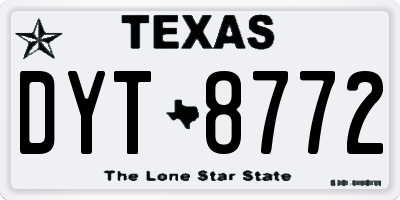TX license plate DYT8772