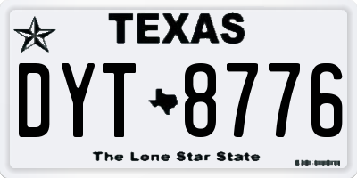 TX license plate DYT8776