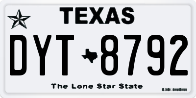 TX license plate DYT8792
