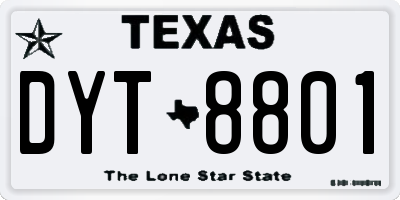 TX license plate DYT8801