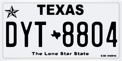 TX license plate DYT8804