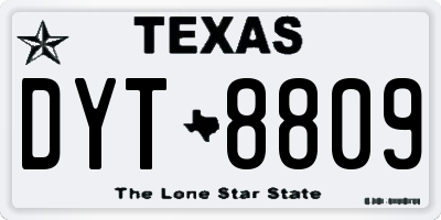 TX license plate DYT8809