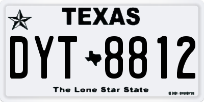 TX license plate DYT8812
