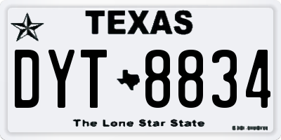 TX license plate DYT8834