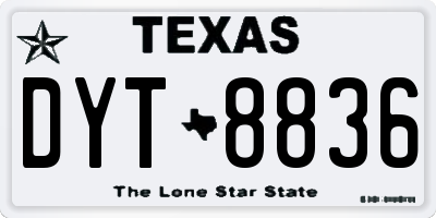 TX license plate DYT8836