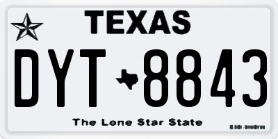 TX license plate DYT8843