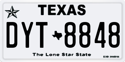 TX license plate DYT8848
