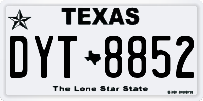 TX license plate DYT8852