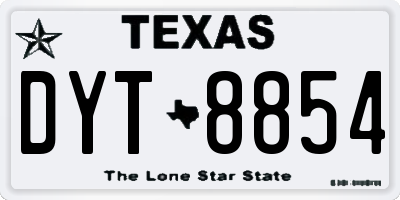 TX license plate DYT8854