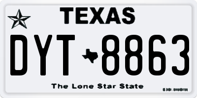 TX license plate DYT8863