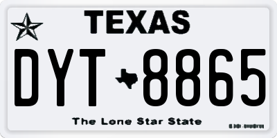 TX license plate DYT8865