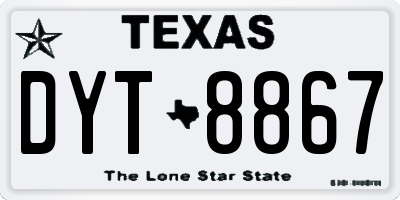 TX license plate DYT8867