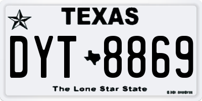 TX license plate DYT8869