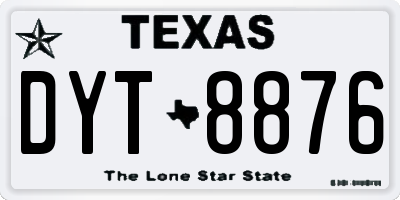 TX license plate DYT8876