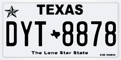 TX license plate DYT8878